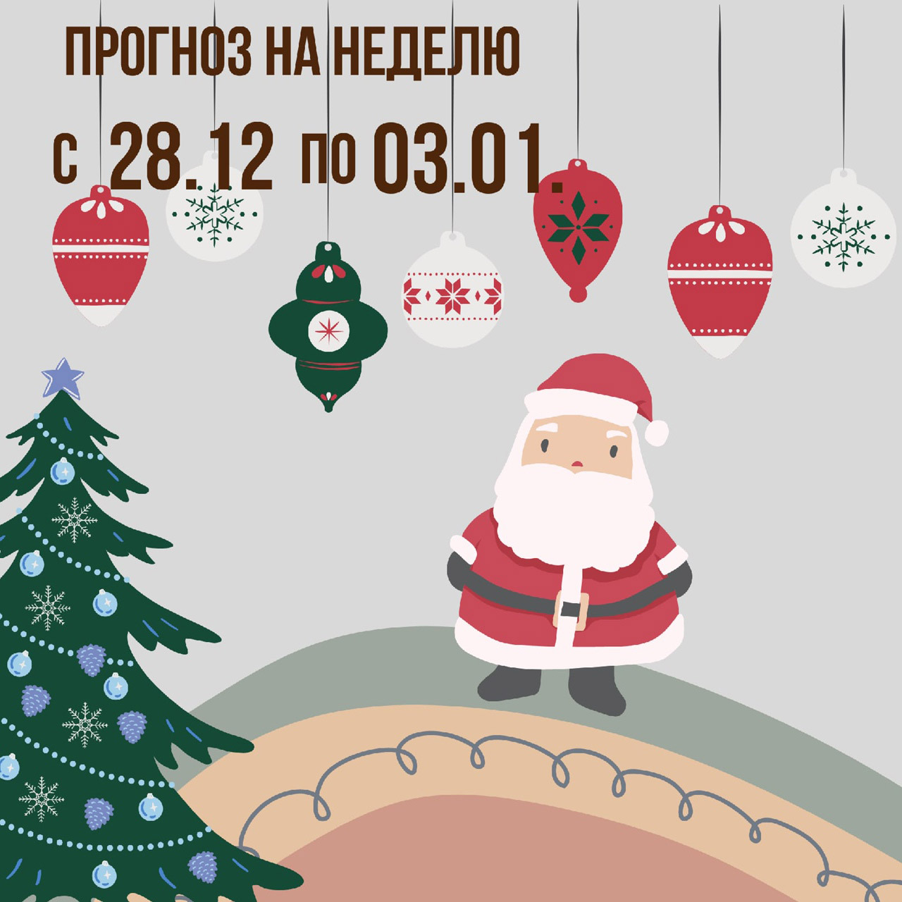 Прогноз на неделю с 28 декабря по 03 января
