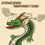 Зелёный Дракон поворачивает голову