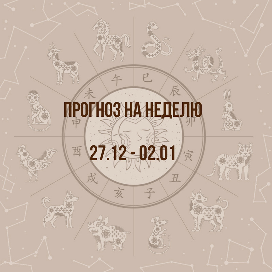 Прогноз на неделю с 27 декабря по 02 января 2022г.