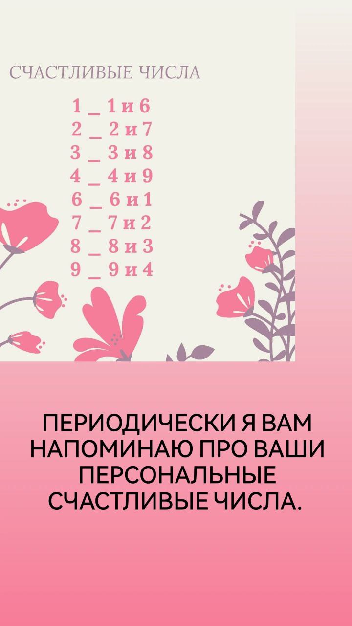Периодически я вам напоминаю про ваши персональные счастливые числа